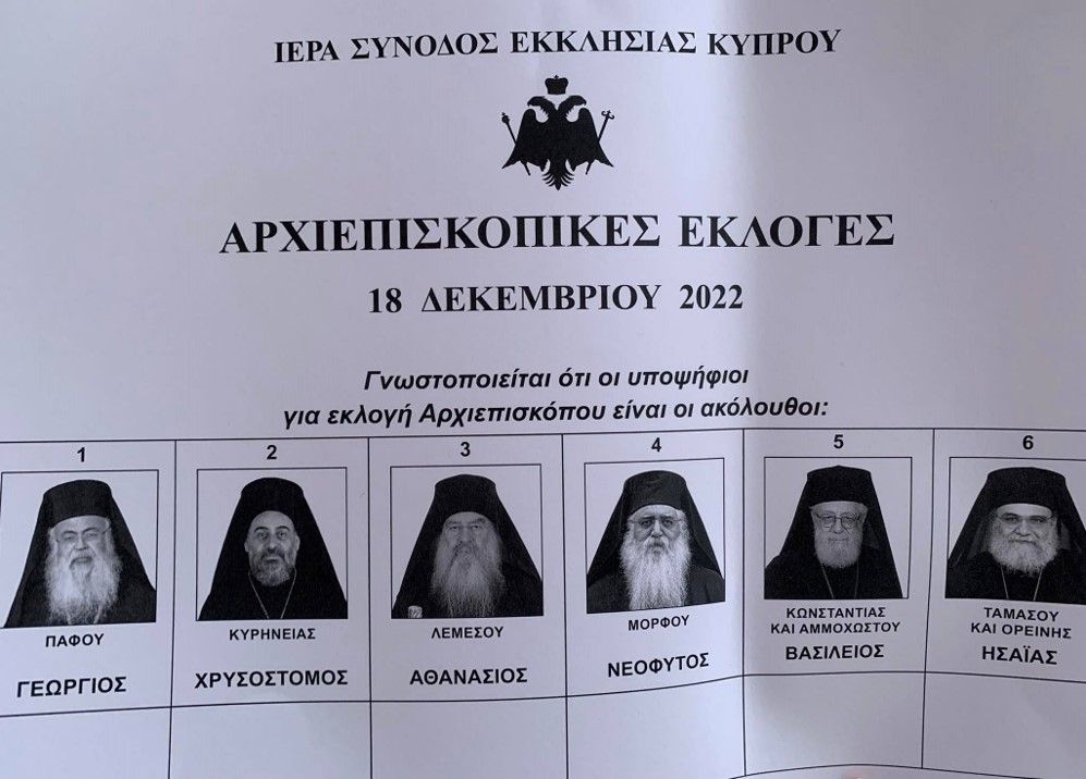 Κύπρος- Αρχιεπισκοπικές εκλογές: Πρωτιά για Μητροπολίτη Λεμεσού, αλλά...